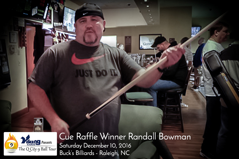 Cue Raffle Winner Randall Bowman